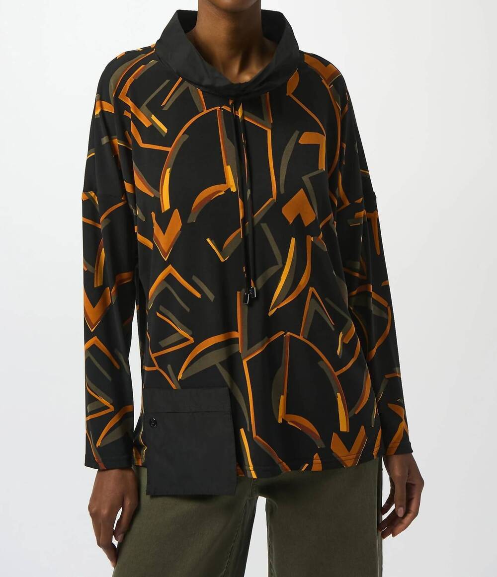 NEW JOSEPH RIBKOFF abstract print top with pocket